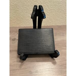 Louis Vuitton Black Epi Leather ID Card Holder Bifold Wallet